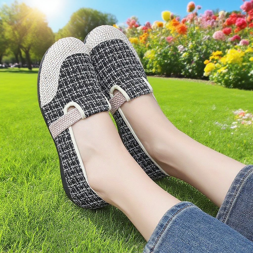 Dámské boty s měkkou podrážkou z látky