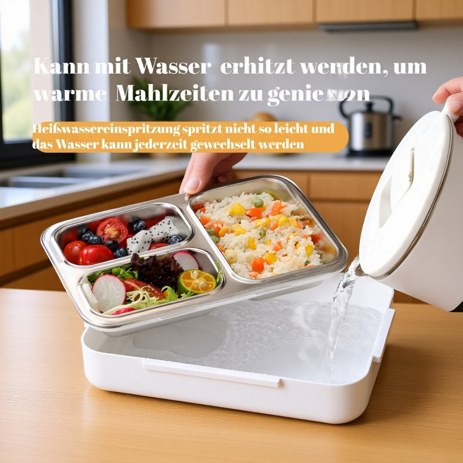  Edelstahl 304 Lunchbox mit Fächern