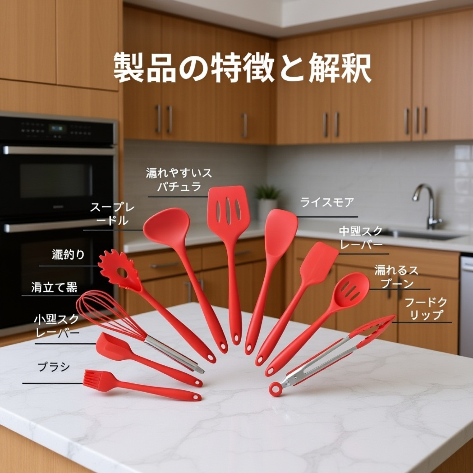 シリコン製キッチンツール 10点セット ベーキング用