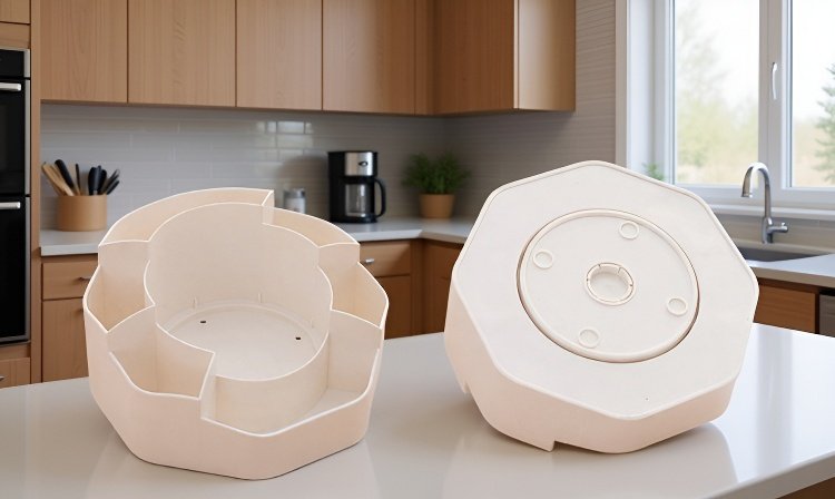 Rotating storage box for cosmetics and office essentials
