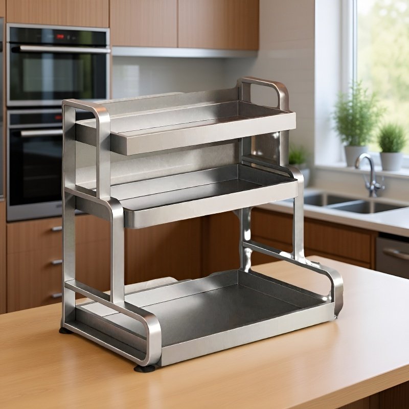 Estante de almacenamiento de cocina de acero al carbono engrosado