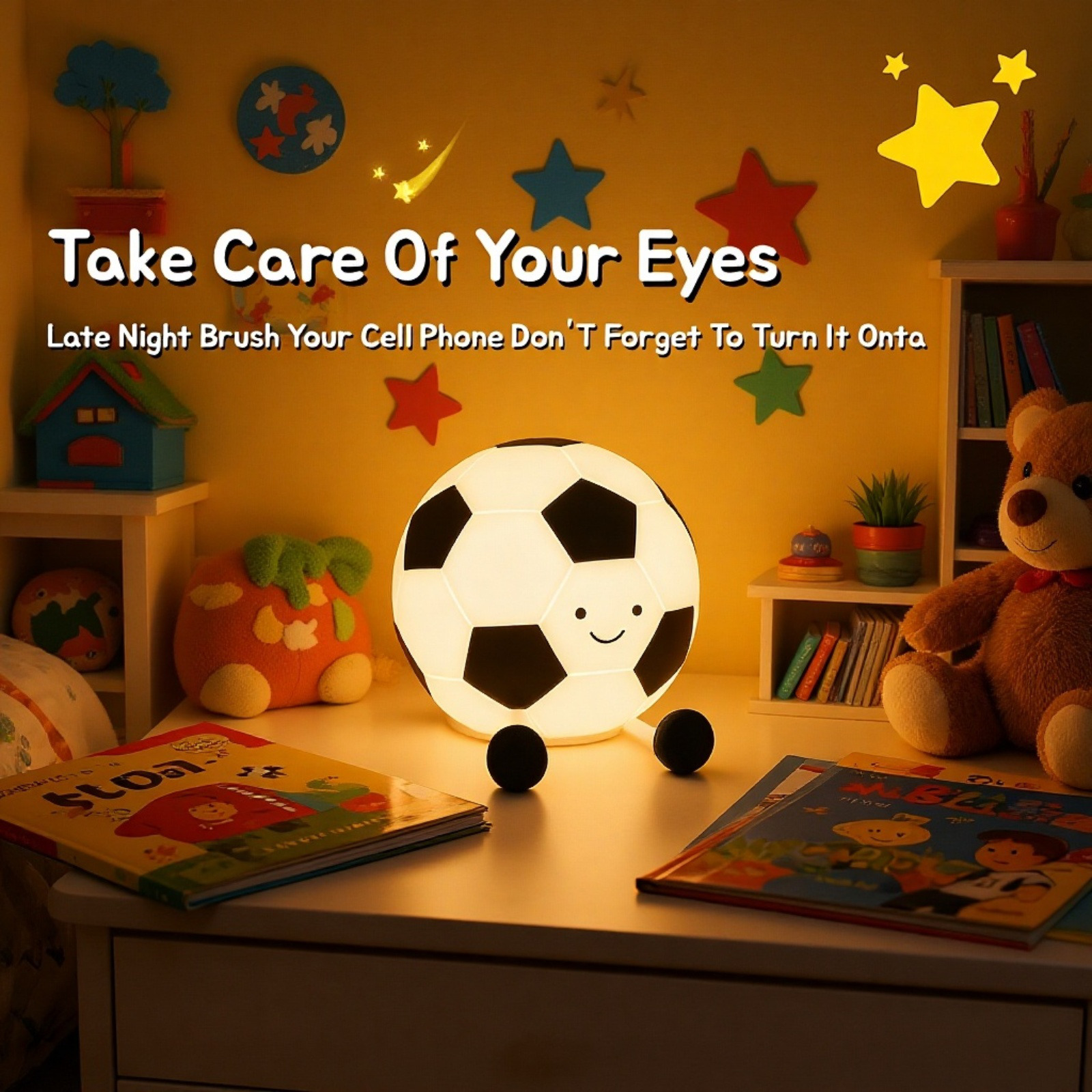 Football Shape Silicone Night Light Patting Lamp Ambient Light