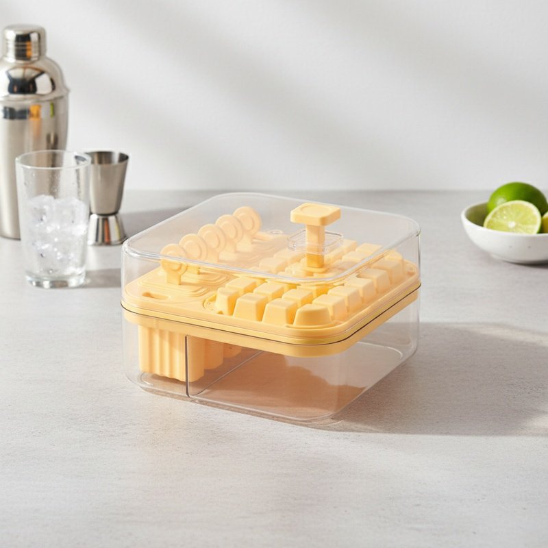 2-in-1 ice cube mold with lid for baby food freezing