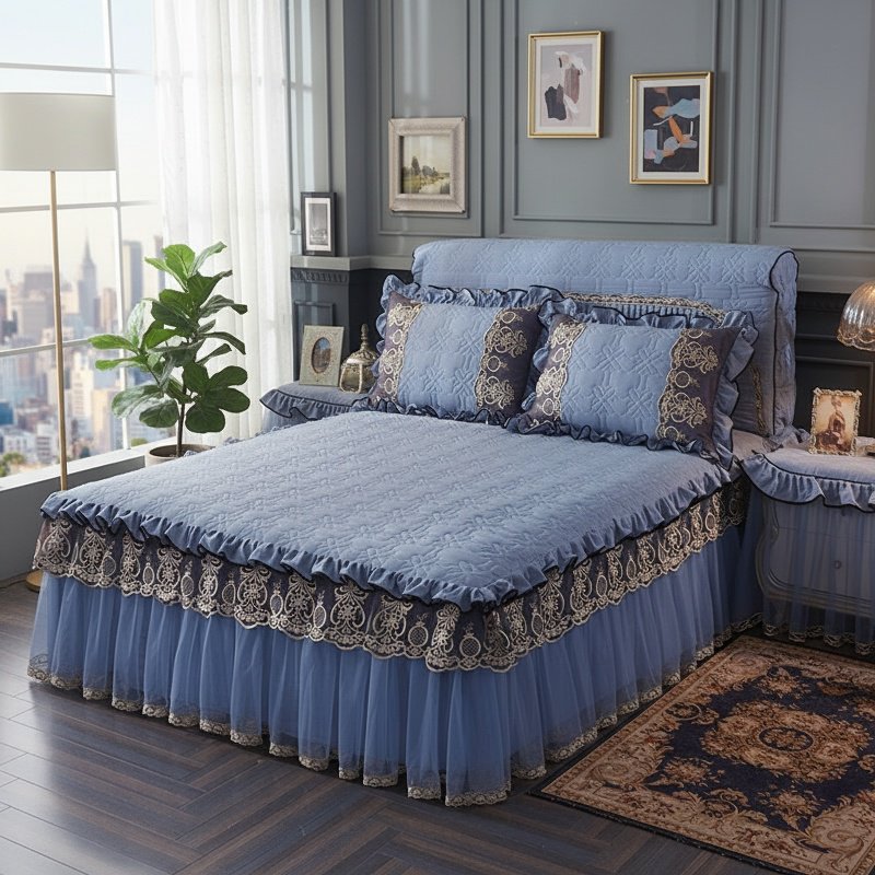 Cross Border Bed Skirt 3-Piece Set