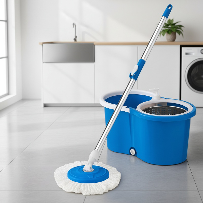 360° drehbarer Magic Mopp mit Eimer, verstellbar, Mikrofaser, für die Bodenreinigung