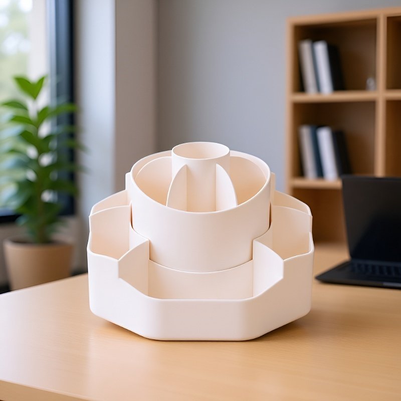 Desktop round rotating large capacity storage box