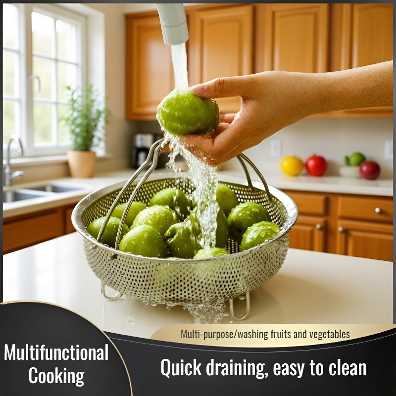 304 Stainless Steel Multipurpose Steamer with Drain Basket and Vegetable Washing Basket