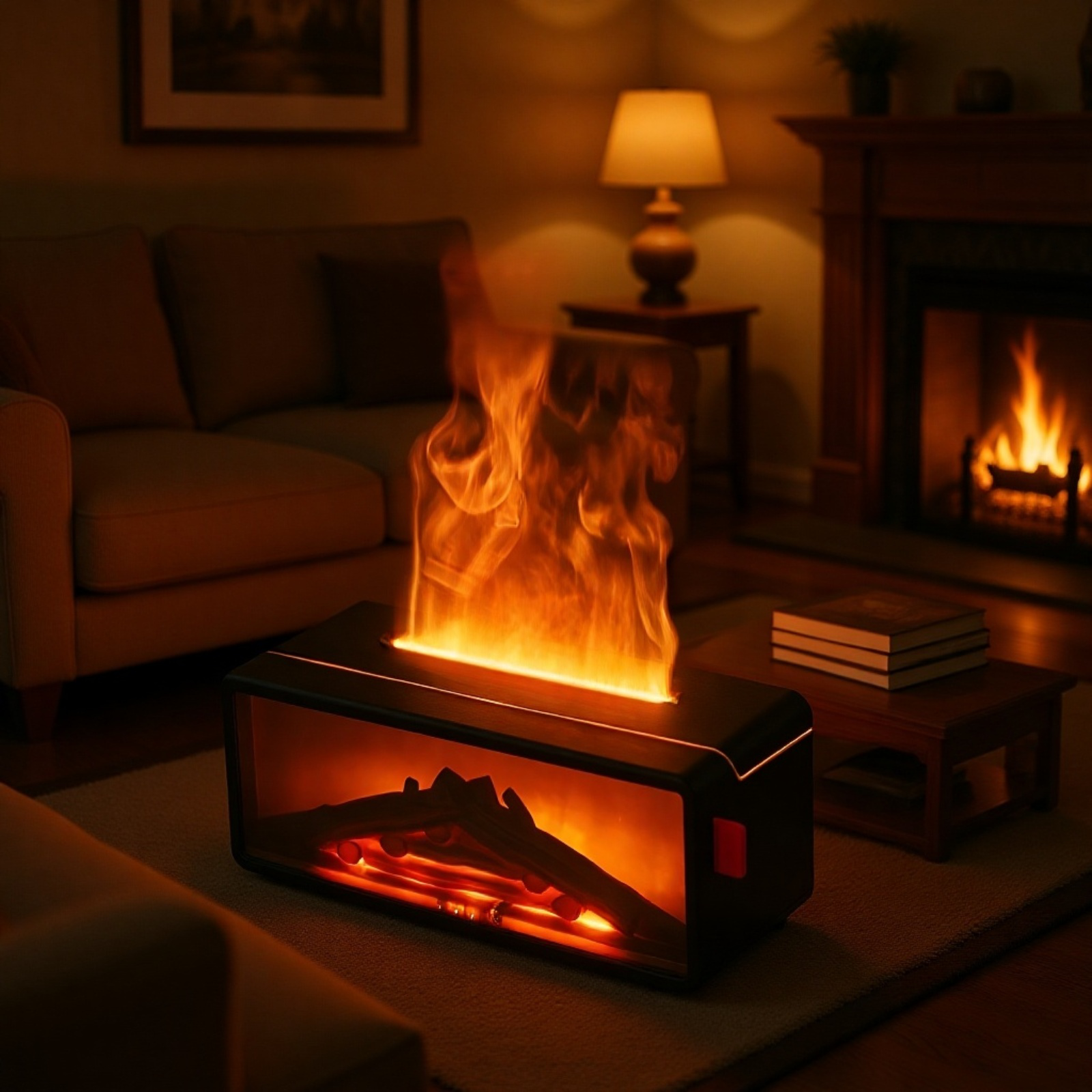 Bunter Kaminflammen-Aromatherapie-Luftbefeuchter, Fernbedienungsversion für Z