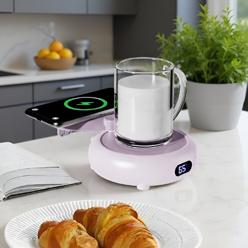 Mug chauffant de bureau à température constante intelligente avec charge sans fil