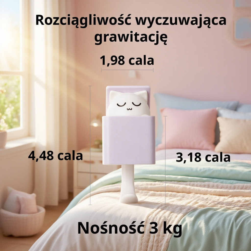 Haczyk Słodki Kot Teleskopowy Hak Ścienny Uniwersalny Hak Ścienny Niezniszczalny Klej 4 szt