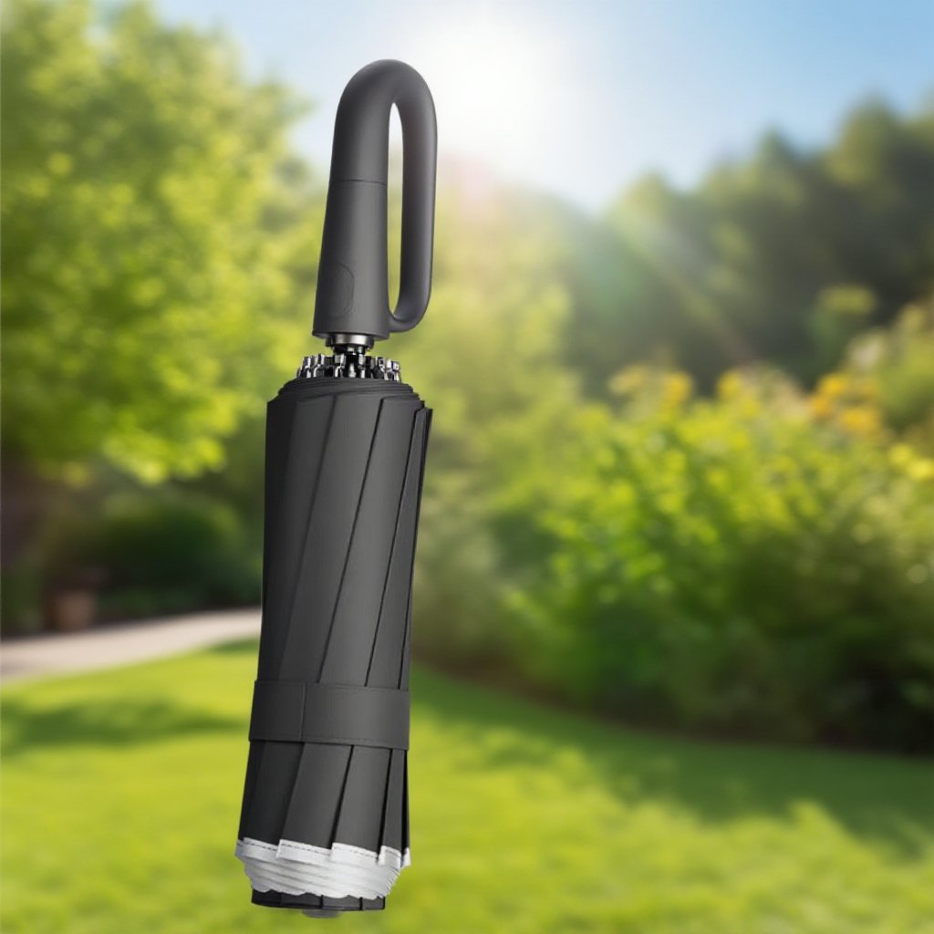 Doppelter umgekehrter automatischer Regenschirm mit Schnallenverschluss