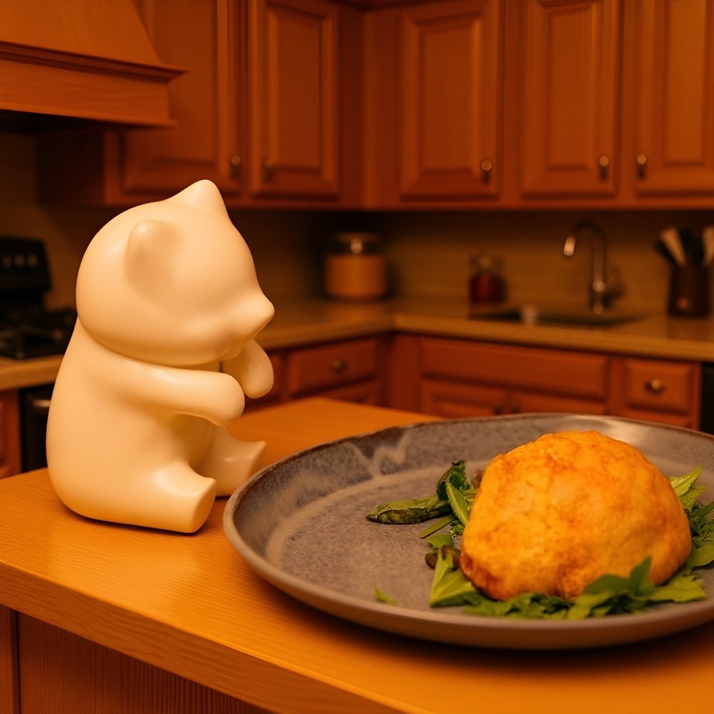 猫デザイン食事用冷却アイテムのアップ画像