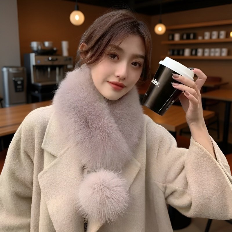 여성용 보온 인조 여우 모피 스타일 목도리