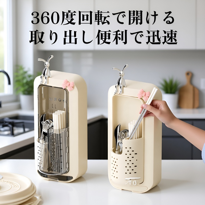 家用筷子筒免打孔壁挂式多功能可沥水筷子盒