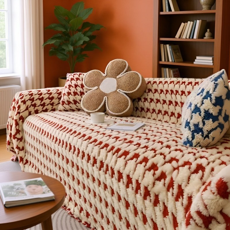 タイガーバードパターンウールカバー フルカバーソファタオル