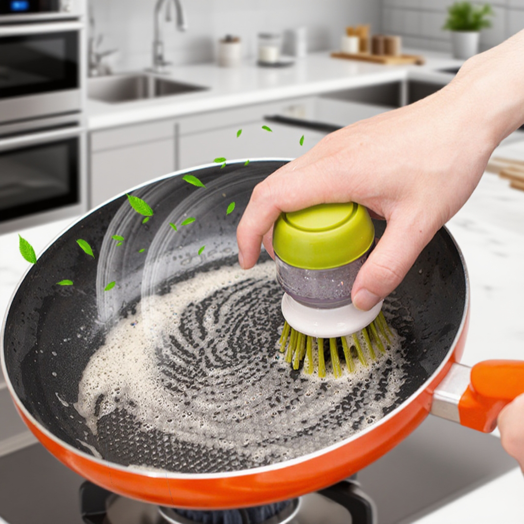  Kuchyňský kartáč na mytí hrnců, který nezanechává mastnotu