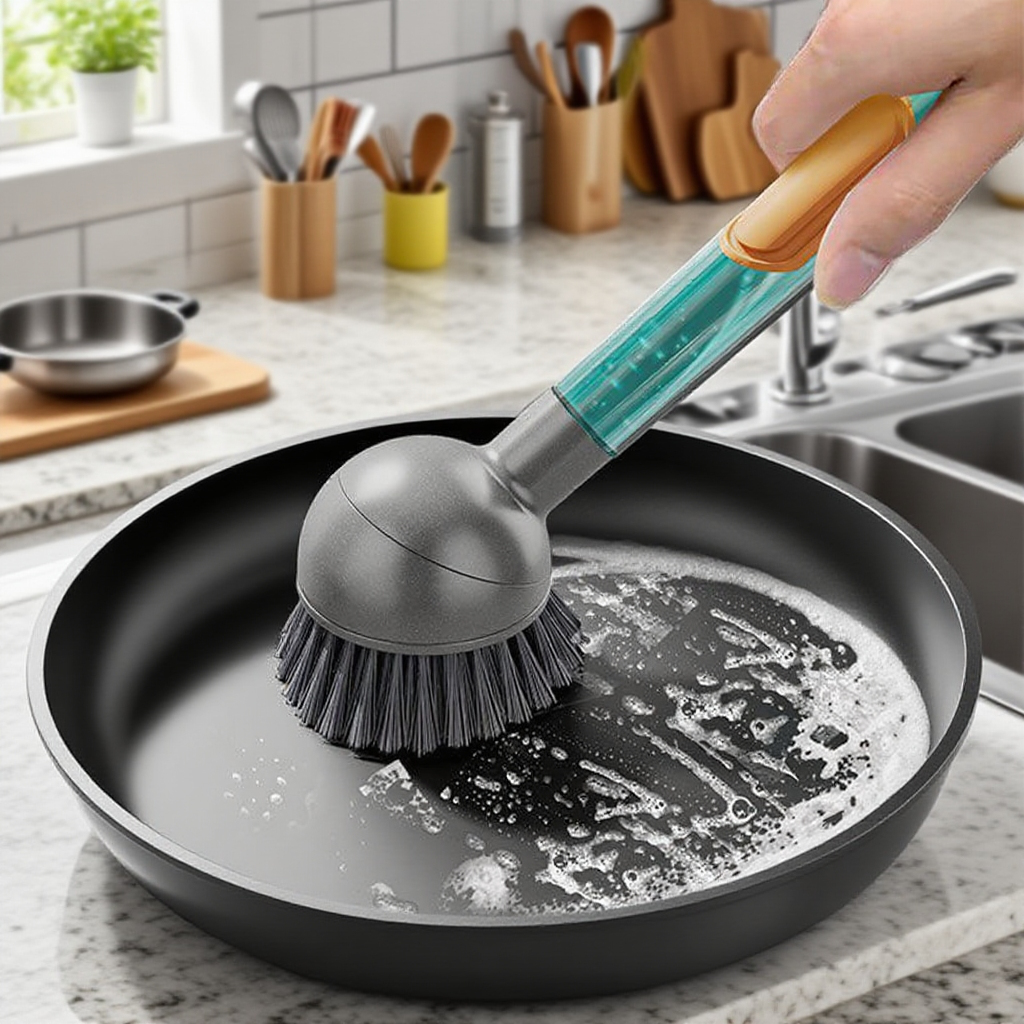 주방 전용 긴 손잡이 청소 브러쉬 세트