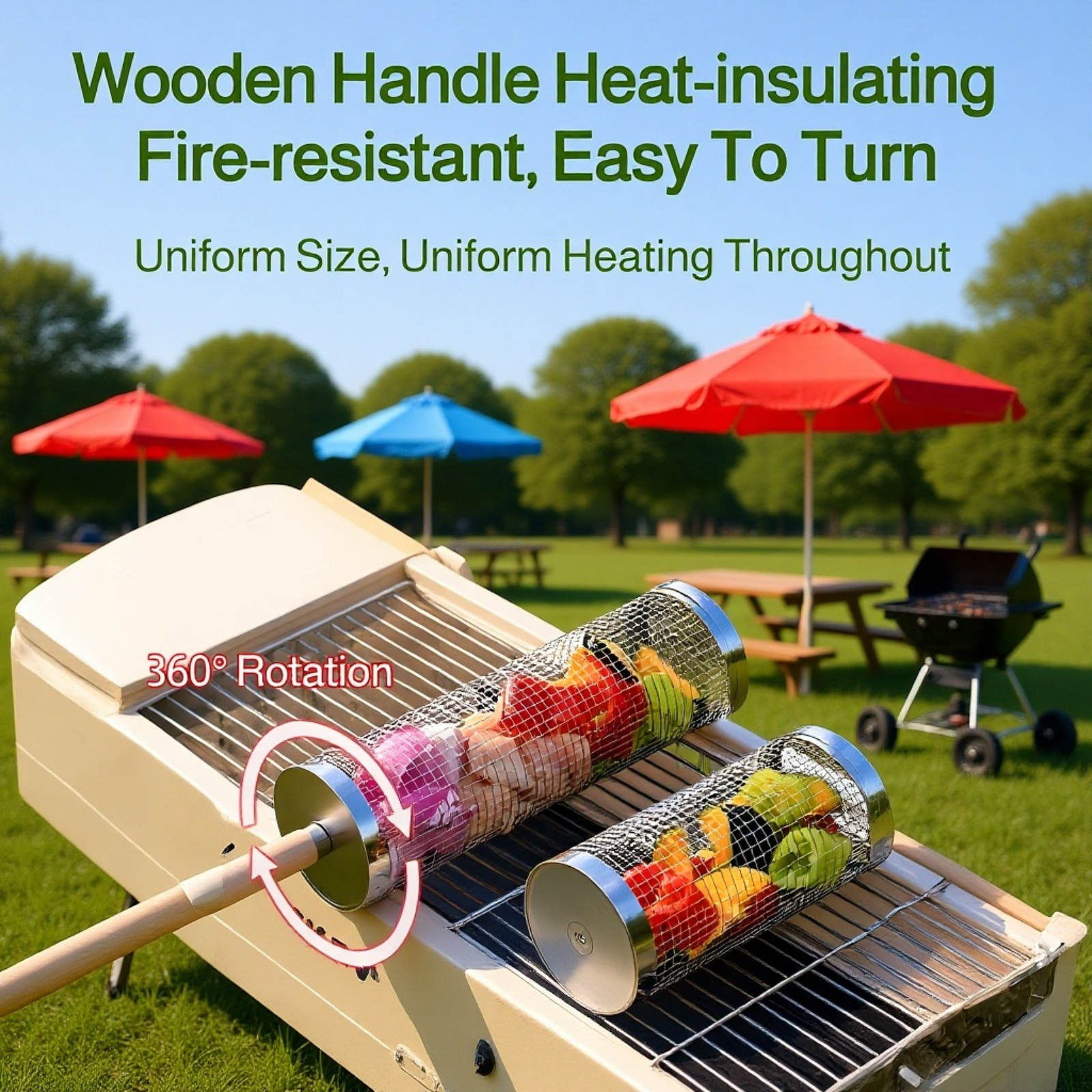 Outdoor BBQ Basket Ideal for Grilling Vegetables and Meat