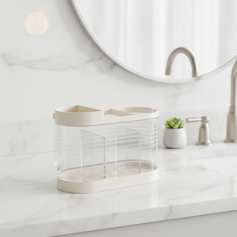 Space-saving kitchen utensil holder with dividers