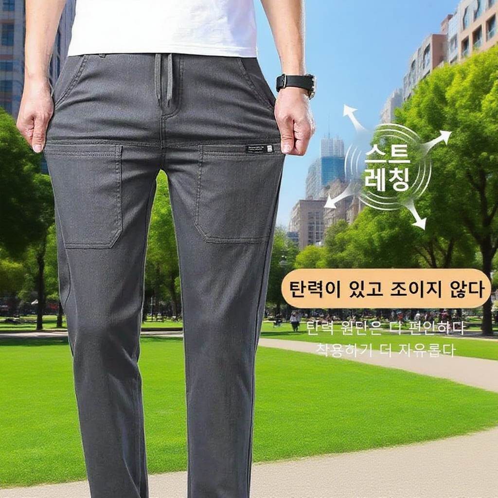  남성 하렌 스타일 캐주얼 밴딩 팬츠