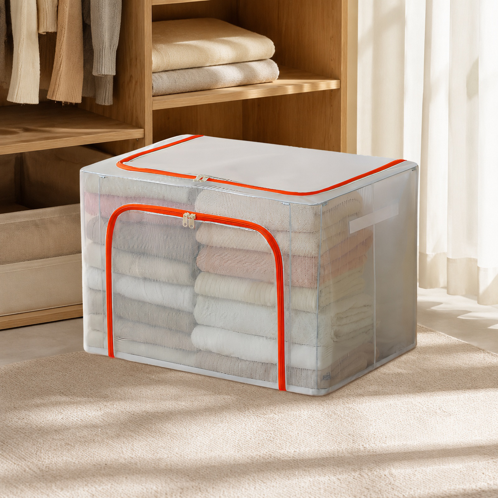 Clear large capacity storage box for home and bedroom