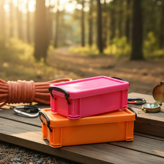 Stackable storage box with strong handles