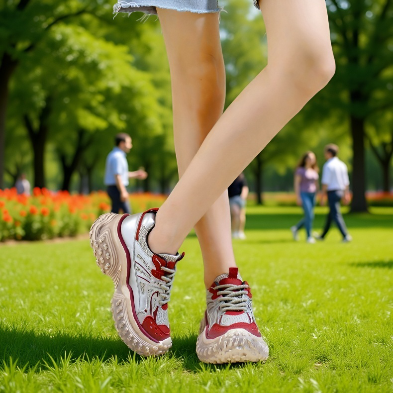 여 가을 통풍 운동화 아빠 신발 키높이 신발 밑창 메쉬 슬립온 여학생 운동화 메쉬 아빠 신발