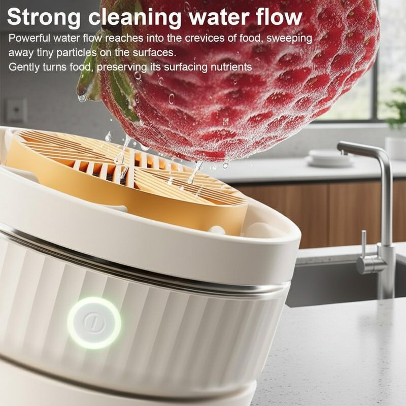 Compact kitchen gadget for washing produce