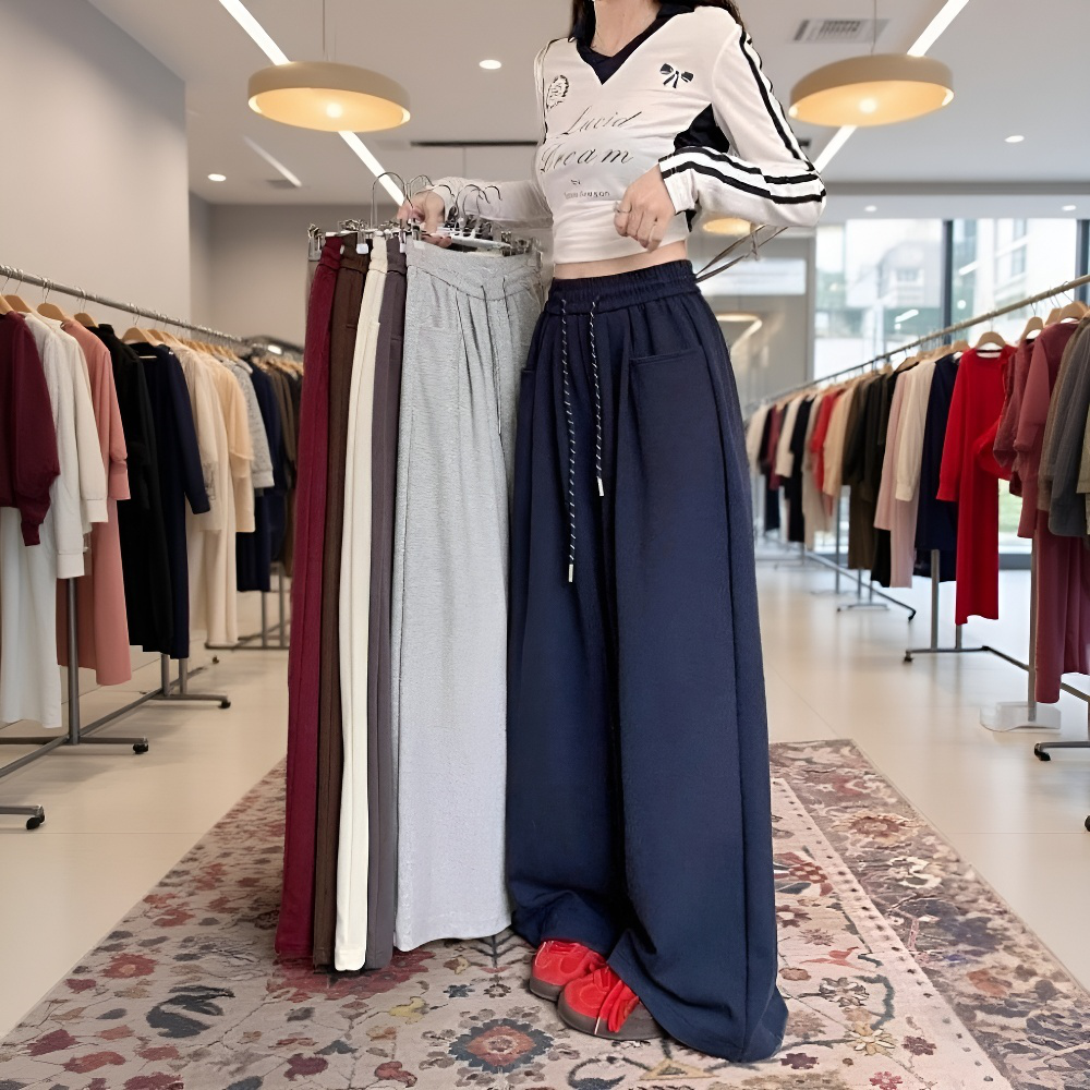 Jogging femme à taille élastique, tendance urbaine