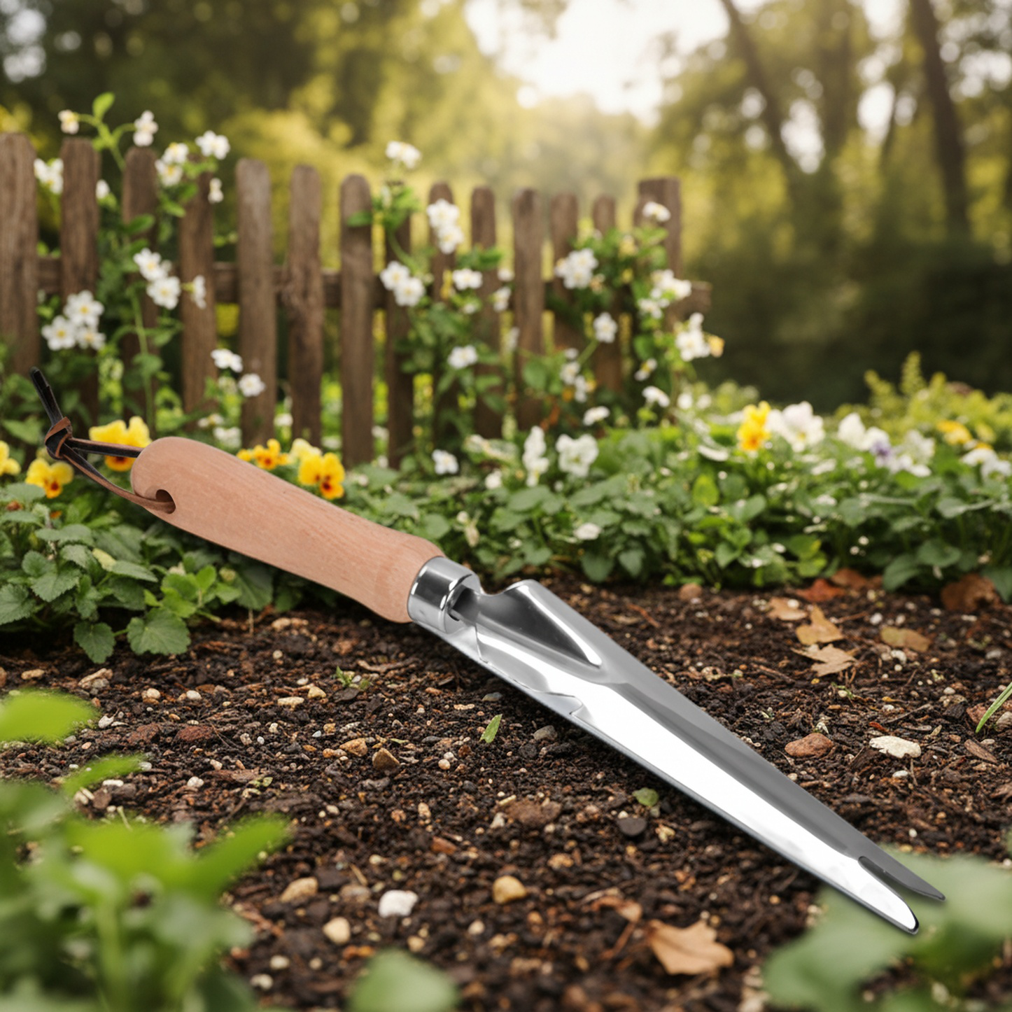 Ergonomic weeding knife for easy garden root removal