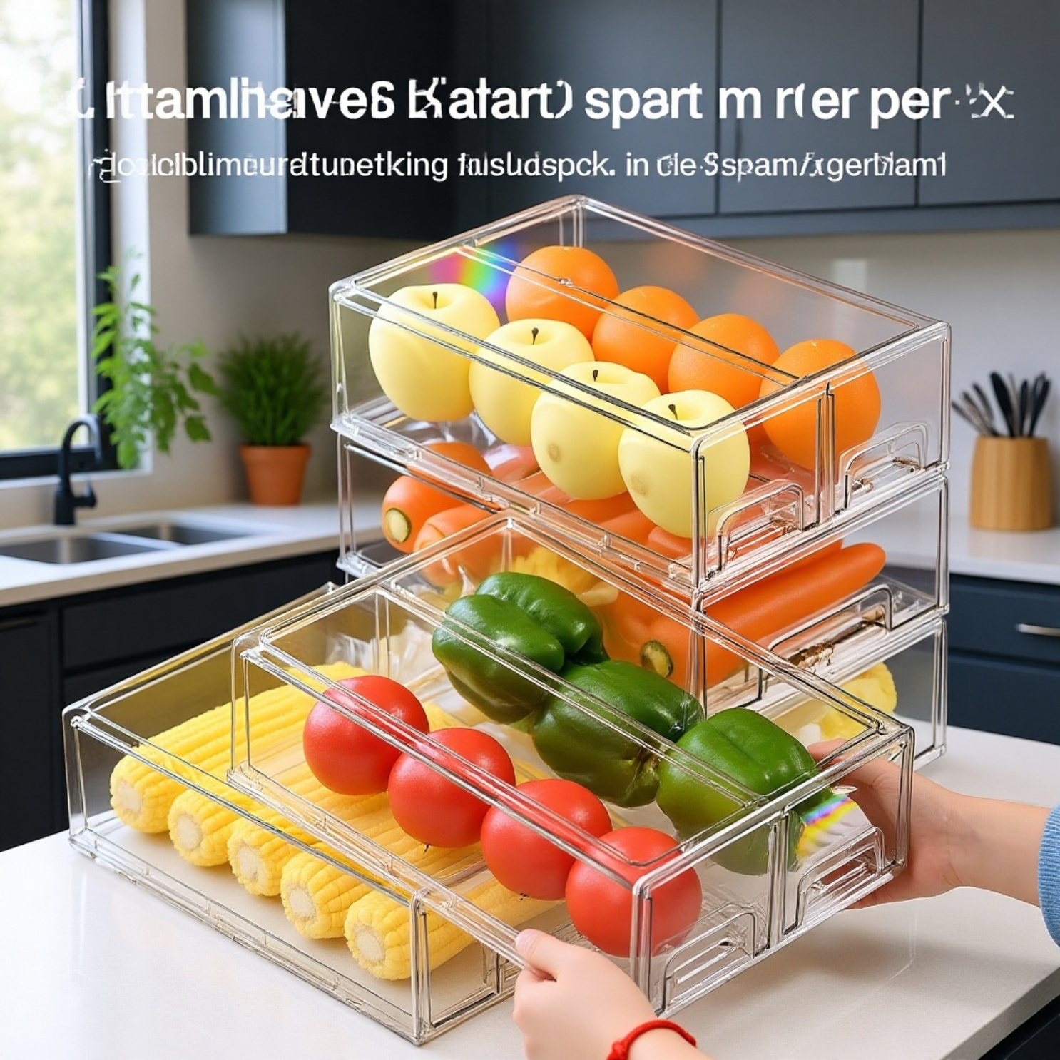 Transparente Box zur Organisation im Kühlschrank