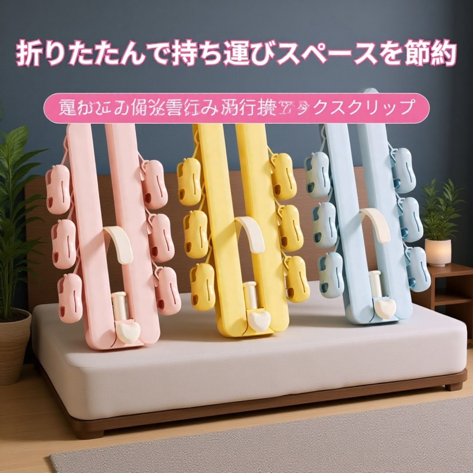 折りたたみ式旅行用物干しハンガー