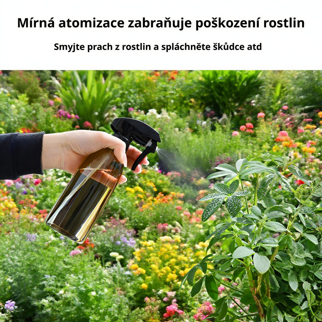 Praktický postřikovač na dezinfekci alkoholem