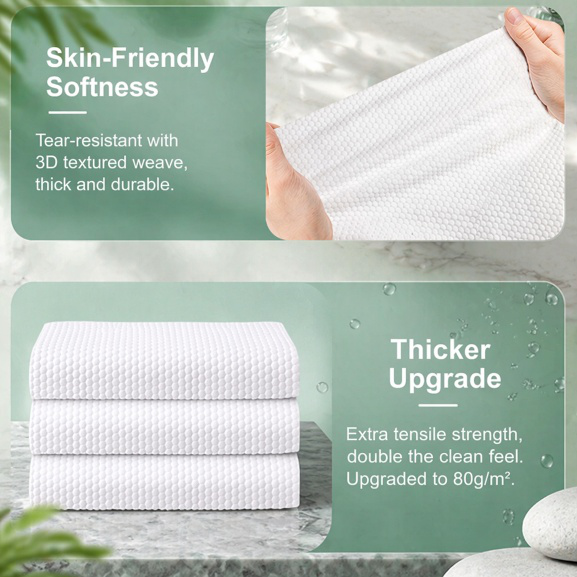 Close-up of soft disposable bath towel texture