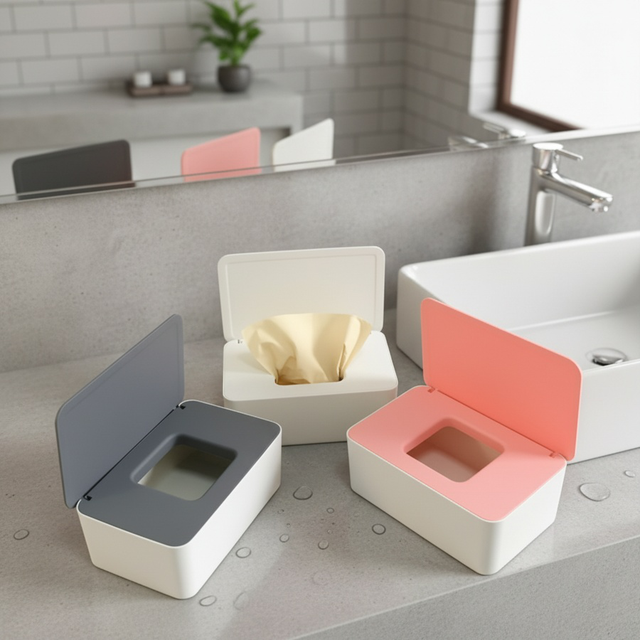 Boîte à lingettes humides avec couvercle boîte à mouchoirs anti-poussière pour table