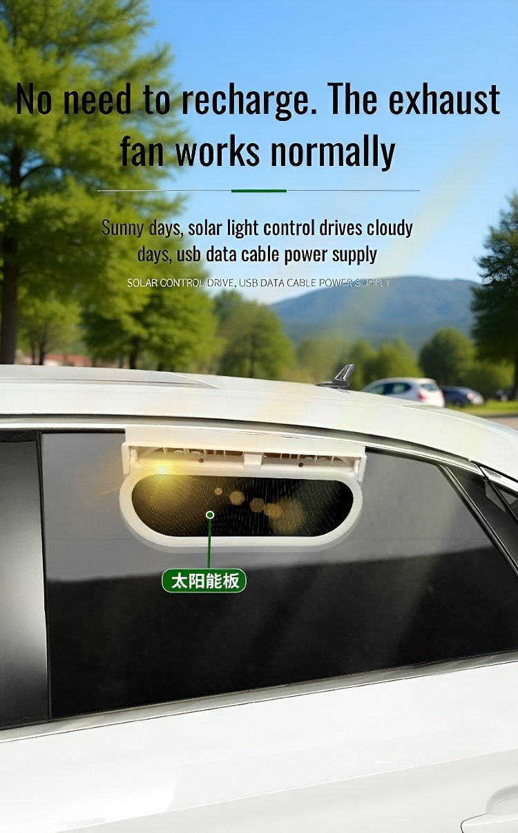 Universal fit solar car fan for all vehicles
