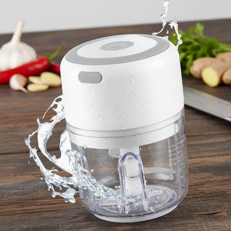 Small electric garlic mincer for quick meal prep