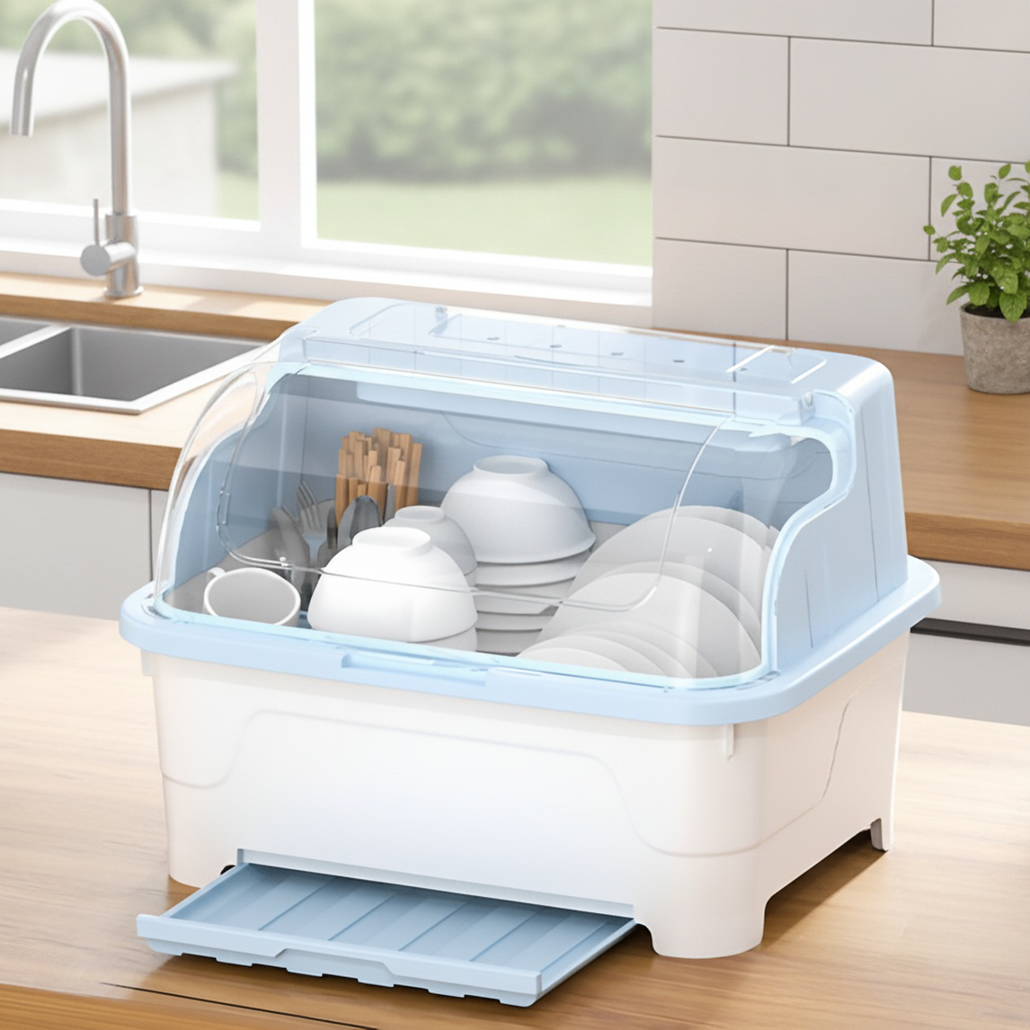 Organisateur de cuisine multifonction avec support pour couverts