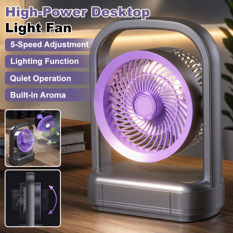 Powerful Desktop Fan with LED Light