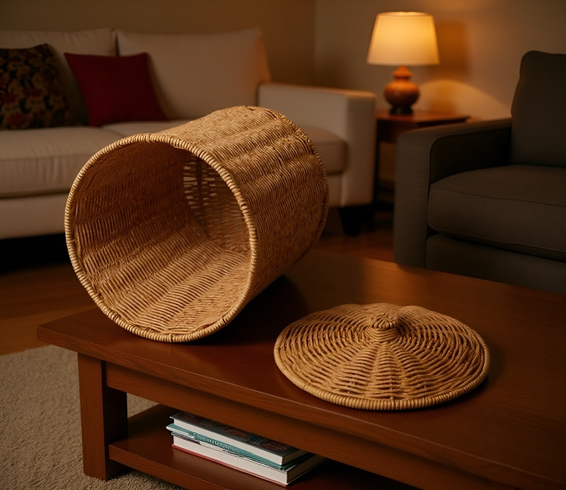 Cesta multiusos para cocina de imitación ratán