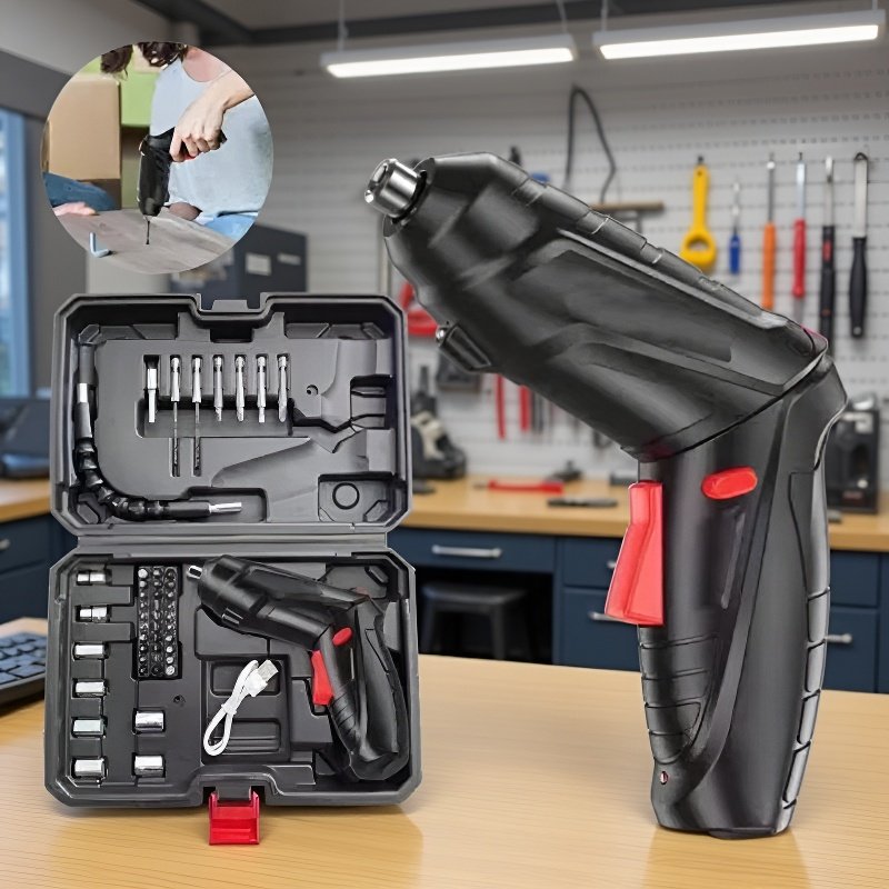 Multifunktions-Akku-Bohrschrauber Set, 45-teiliges Schraubenzieher Set