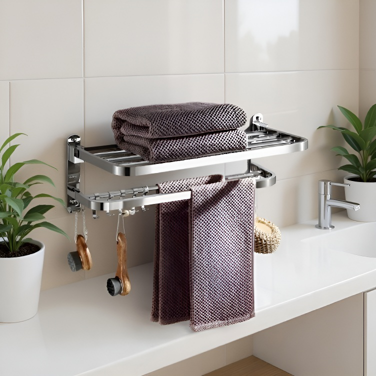Stainless Steel Bathroom Towel Shelf