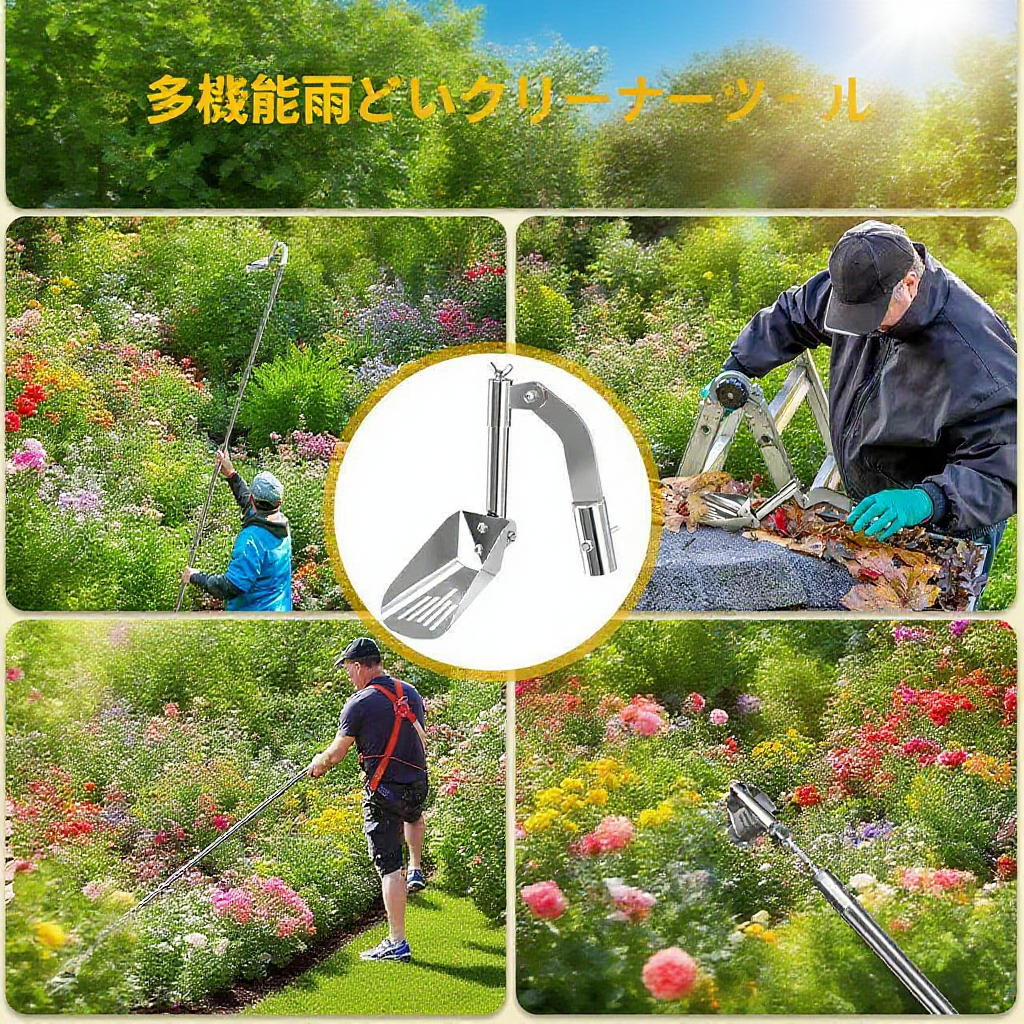 高品質アルミ合金素材の雨樋掃除用具の拡大写真