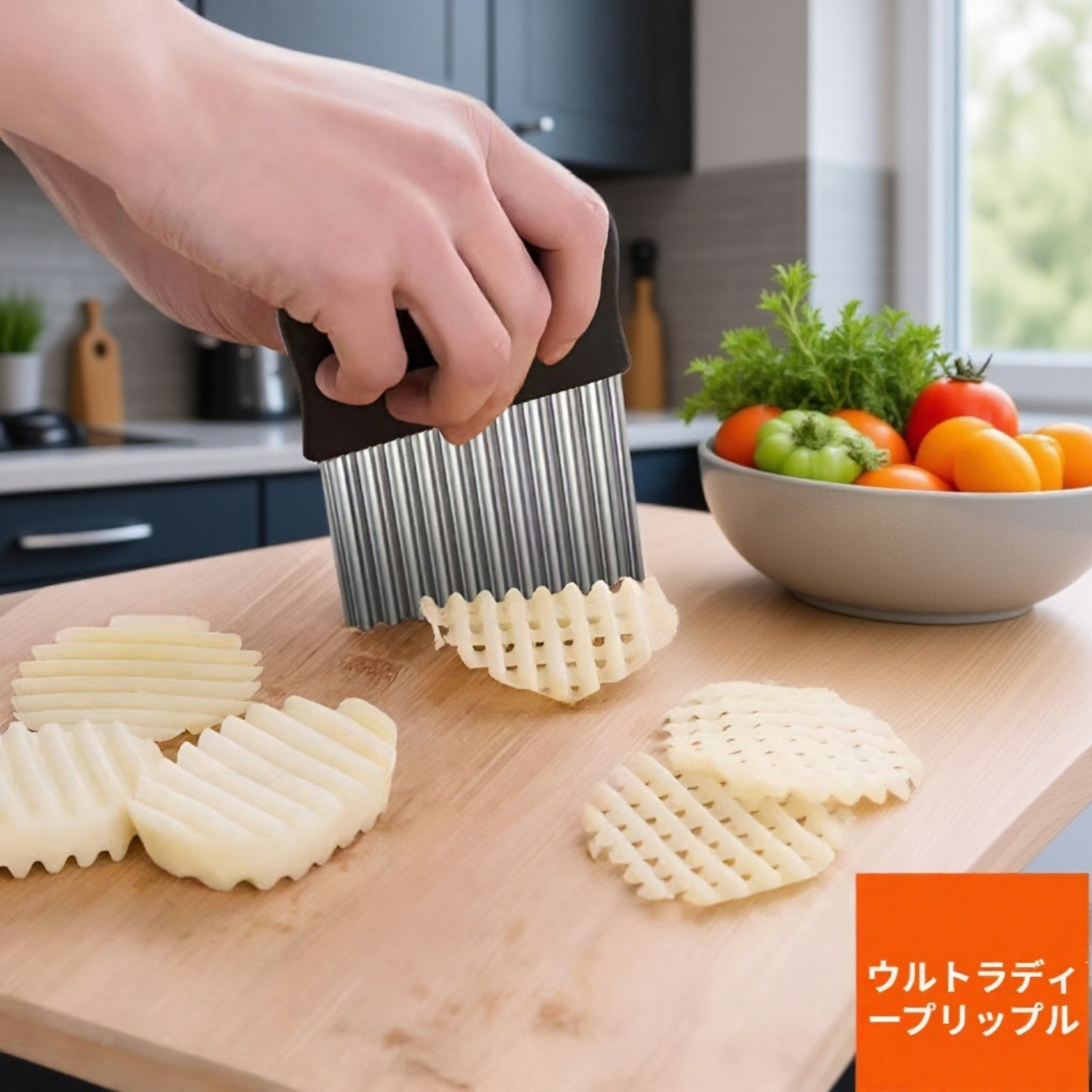 波型カッター ステンレス製 ポテトウェーブカッター