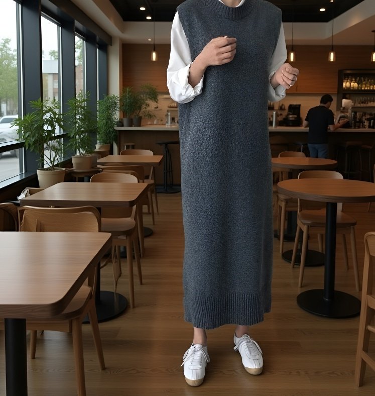 여성 카디건 원피스 세련된 스타일