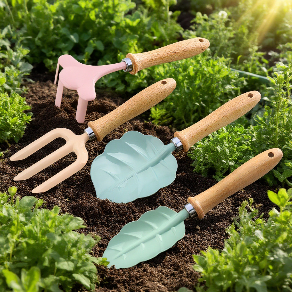 Kinder-Garten-Pflanzwerkzeug-Set, Graben, Schlammschaufel, Drehen, Bodenharke, Pflanzen von Blumen, 