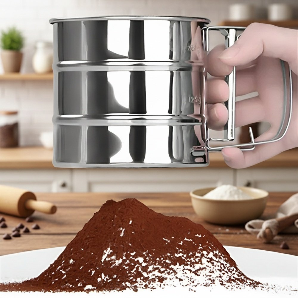 Ergonomischer Griff des Feinsiebs für einfache Handhabung