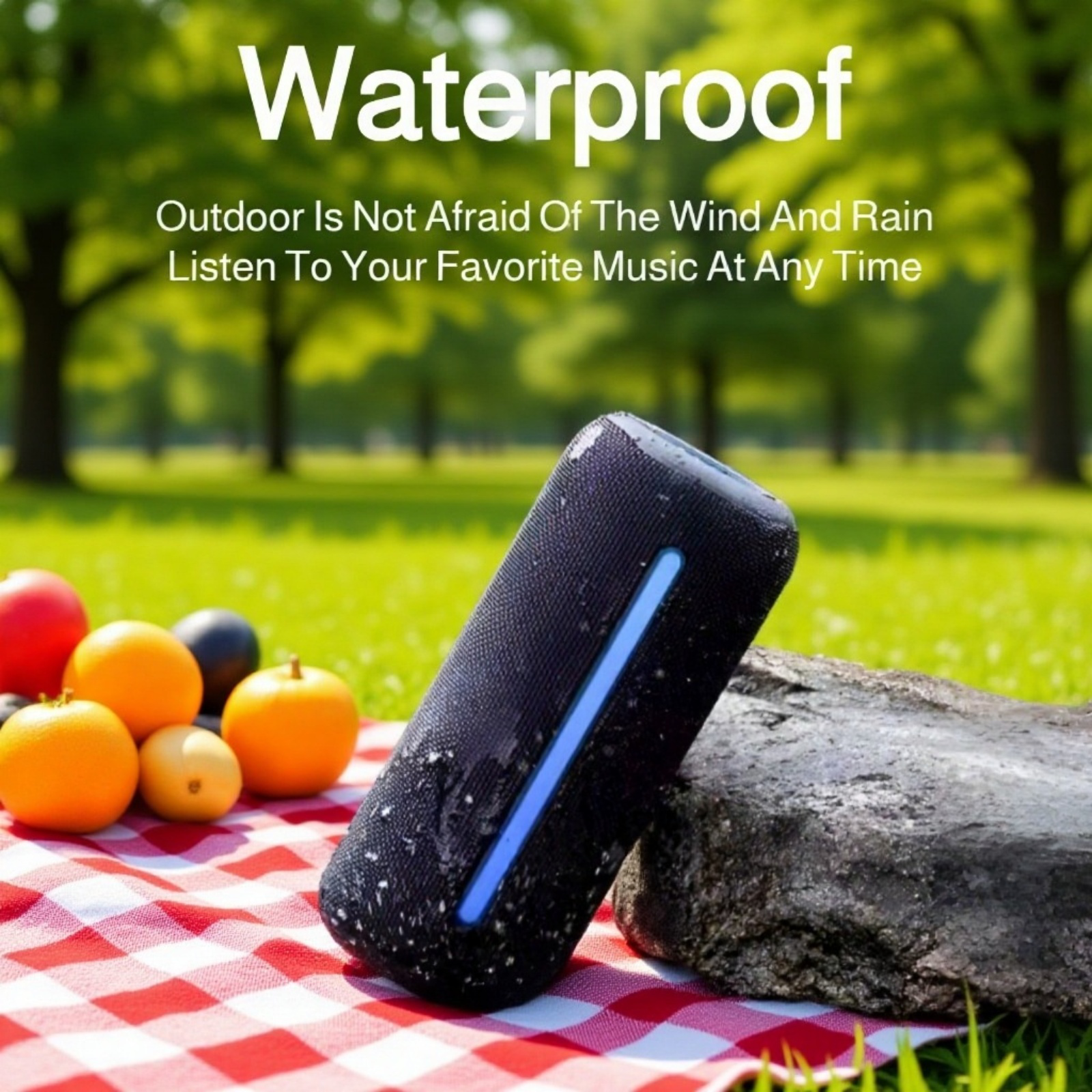 Bluetooth speaker showing powerful bass performance