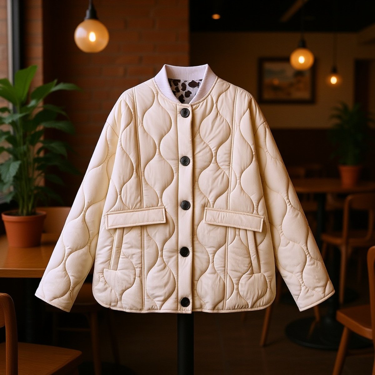 ダイヤモンドクォーツボタンポケットジャケット