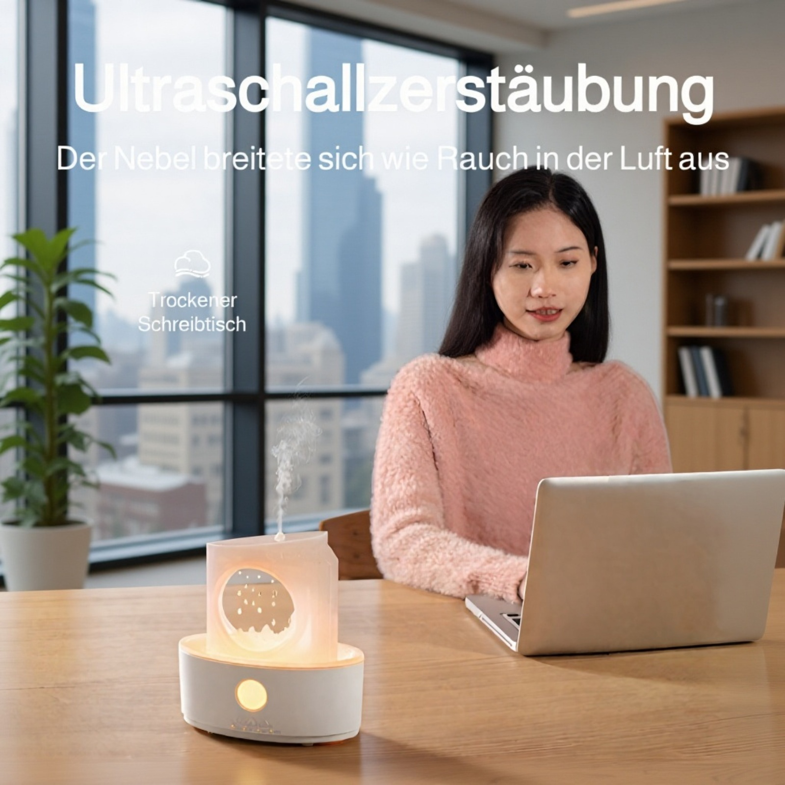 Quallen-Salzstein als Highlight im Luftbefeuchter, dekorativ und funktional